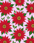 Bold Red Poinsettia Floral Swirl Rug