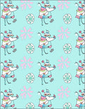 Whimsical Pastel Figure Flower Motif Rug