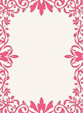 Elegant Pink Floral Vines Border Rug