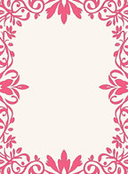 Elegant Pink Floral Vines Border Rug