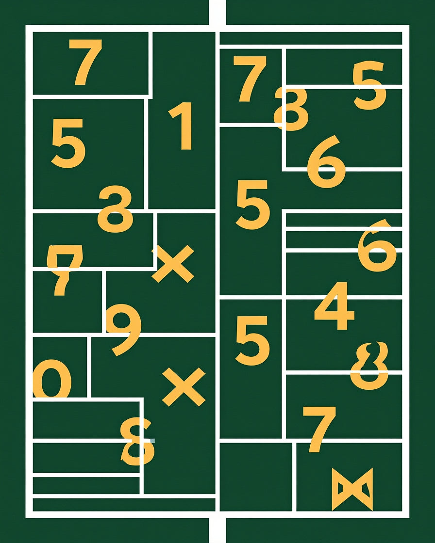 Green Geometric Number Layout Rug
