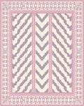Blush Pink Gray Chevron Medallion Frame Rug