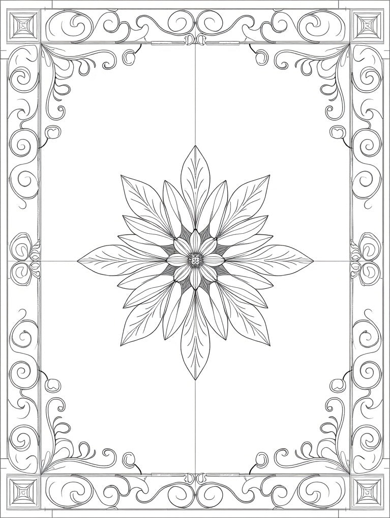 Grand Floral Medallion Border Rug