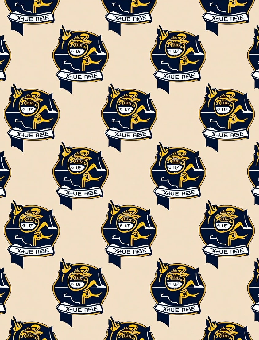 Navy Yellow Crest Shield Emblem Rug