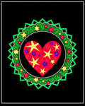 Red Heart With Yellow Star Garland Rug