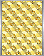 Golden Reflective Abstract Cubes Rug
