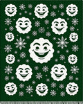 Green Snowflakes And Happy Face Collage Rug