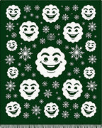 Green Snowflakes And Happy Face Collage Rug
