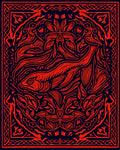 Crimson Koi Fish Oceanic Border Rug