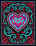 Vibrant Heart Swirls Rug