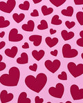 Pink Scattered Heart Background Rug
