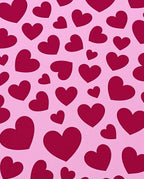 Pink Scattered Heart Background Rug