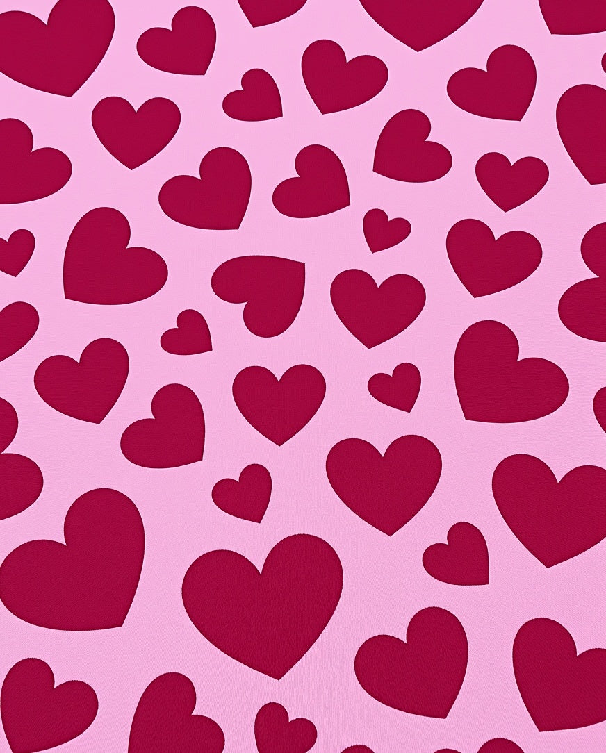 Pink Scattered Heart Background Rug