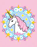 Whimsical Pink Unicorn Starry Clouds Rug