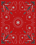 Crimson Sun Star Foliage Medallion Rug