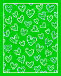 Emerald Green Heart Outline Collage Rug