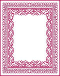 Crimson Ornate Vine Border Rug