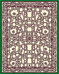 Cream Burgundy Interlocking Floral Scroll Rug
