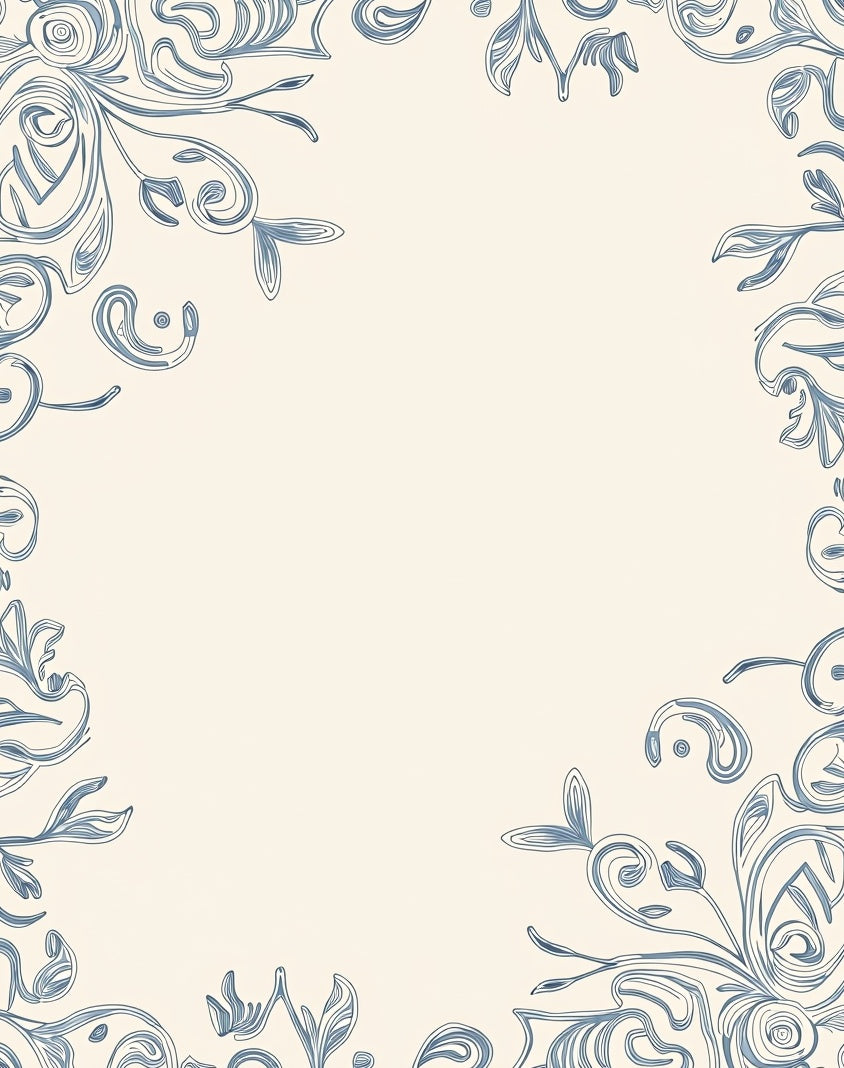 Ethereal Blue Flourish Swirl Rug