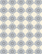 Light Gray Starburst Floral Lattice Rug
