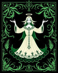 Ethereal Green Angelic Figure Rug