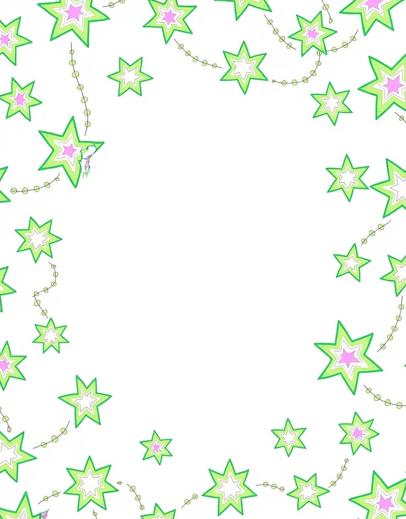 Whimsical Green Star Garland Wonder Rug