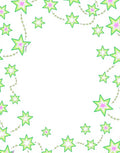 Whimsical Green Star Garland Wonder Rug