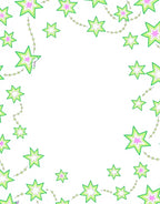 Whimsical Green Star Garland Wonder Rug