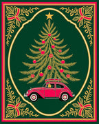 Vintage Car Under Christmas Tree Rug