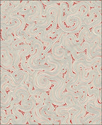Crimson Swirl Abstract Organic Lines Rug