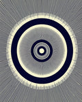 Navy Cream Concentric Sunburst Rug