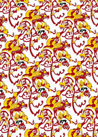 Red Yellow Dynamic Abstract Forms Rug