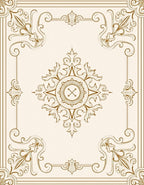 Gold Vintage Filigree Medallion Rug