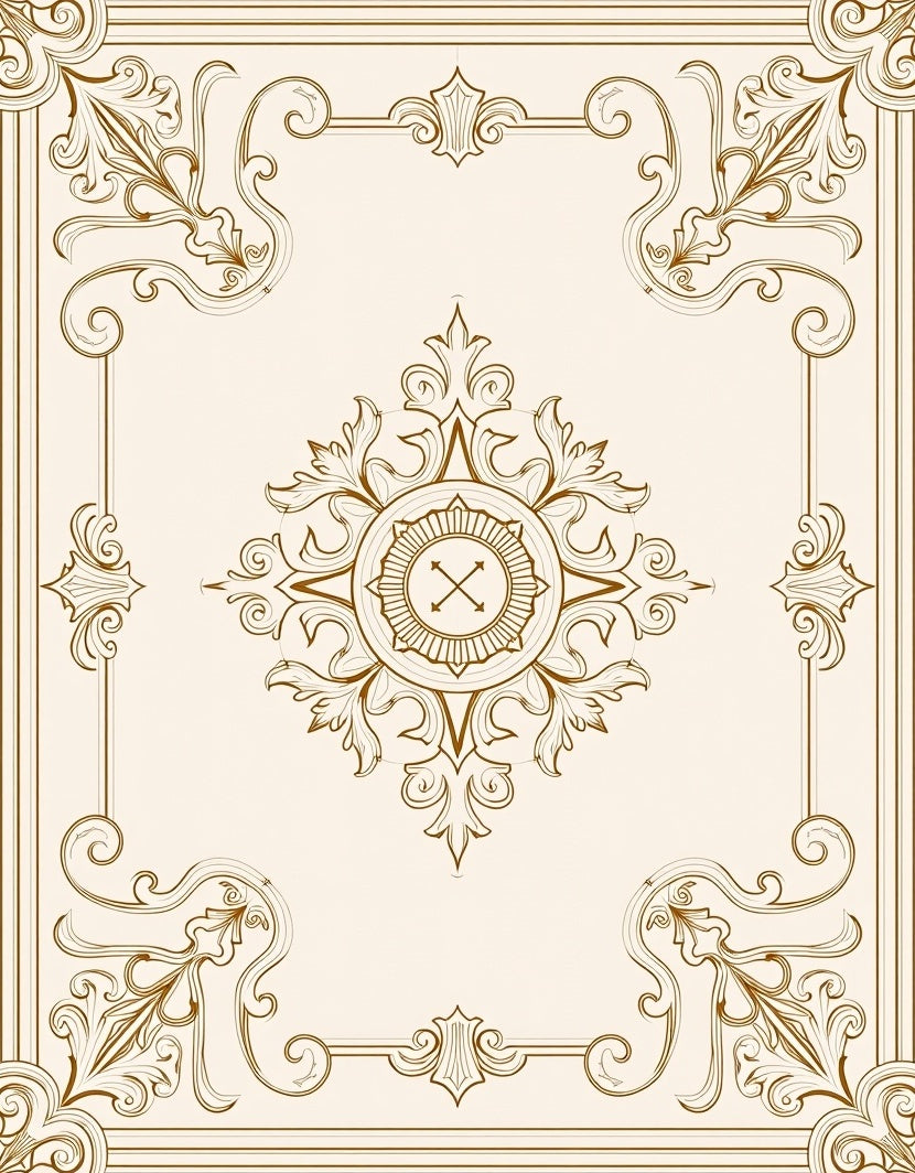 Gold Vintage Filigree Medallion Rug