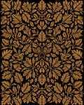 Golden Orange Leaf Symmetry Rug