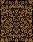 Golden Orange Leaf Symmetry Rug