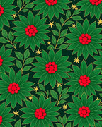 Emerald Green Poinsettia Berry Branches Rug
