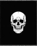 Grim White Skull Black Accent Rug