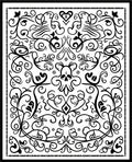 Gothic Black Swirl Skull Heart Rug