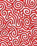 Bold Red Swirl Maze Rug