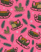 Pink Sleds and Pine Needles Repeat Rug