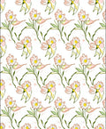Pastel Pink Daisy Garden Repeating Rug