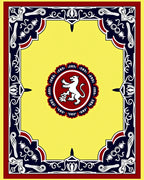 Yellow Lion Medallion Border Rug