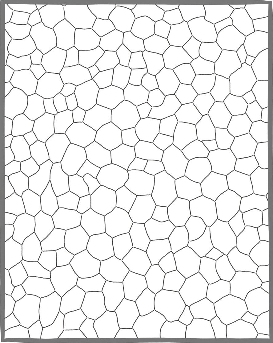 Organic Cell Structure White Line Art Rug