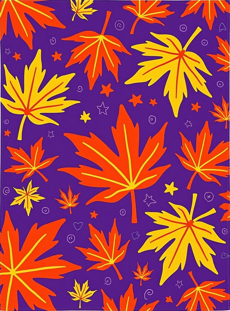 Autumn Maple Leaf Scatter Print Rug