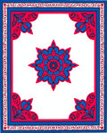 Bold Blue Royal Medallion Border Rug