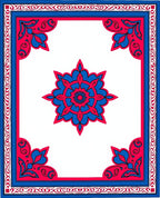 Bold Blue Royal Medallion Border Rug