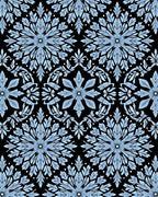 Sky Blue Floral Medallion Repeat Rug