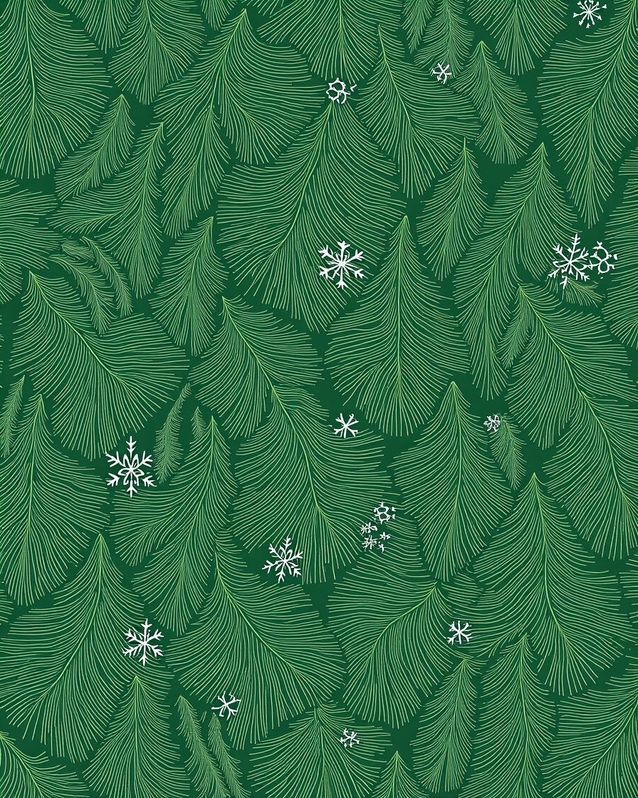 Emerald Green Pine Snowflakes Rug