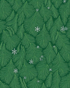 Emerald Green Pine Snowflakes Rug